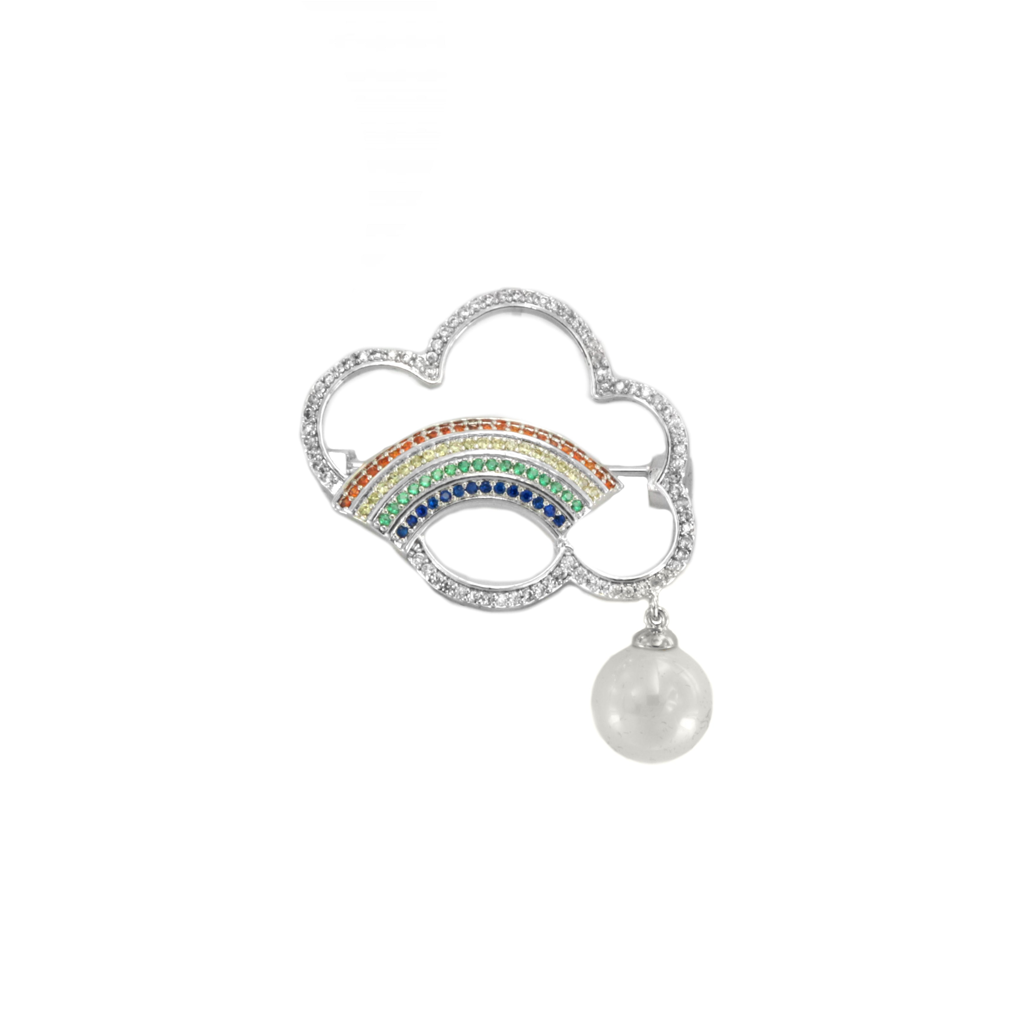 Brosa Rainbow cu pietre din zirconiu
