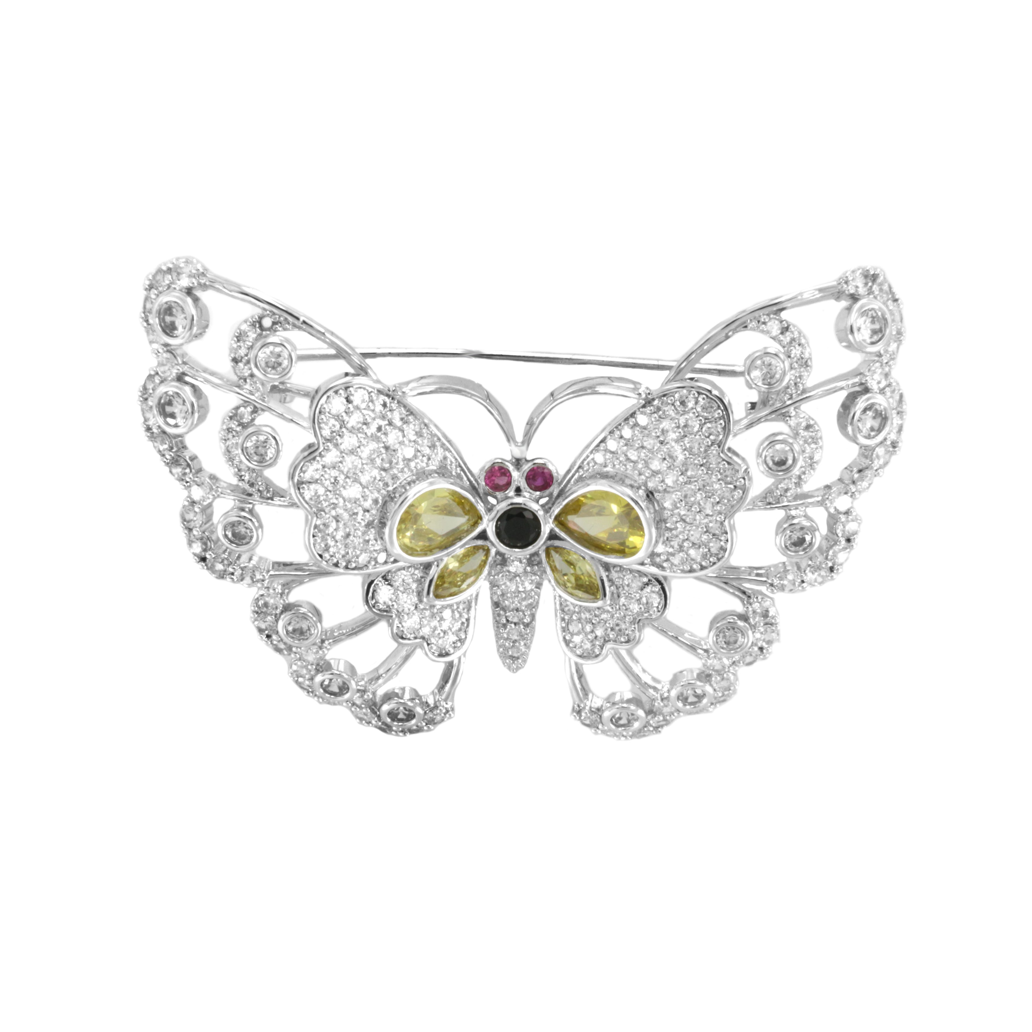 Brosa Butterfly cu pietre din zirconiu