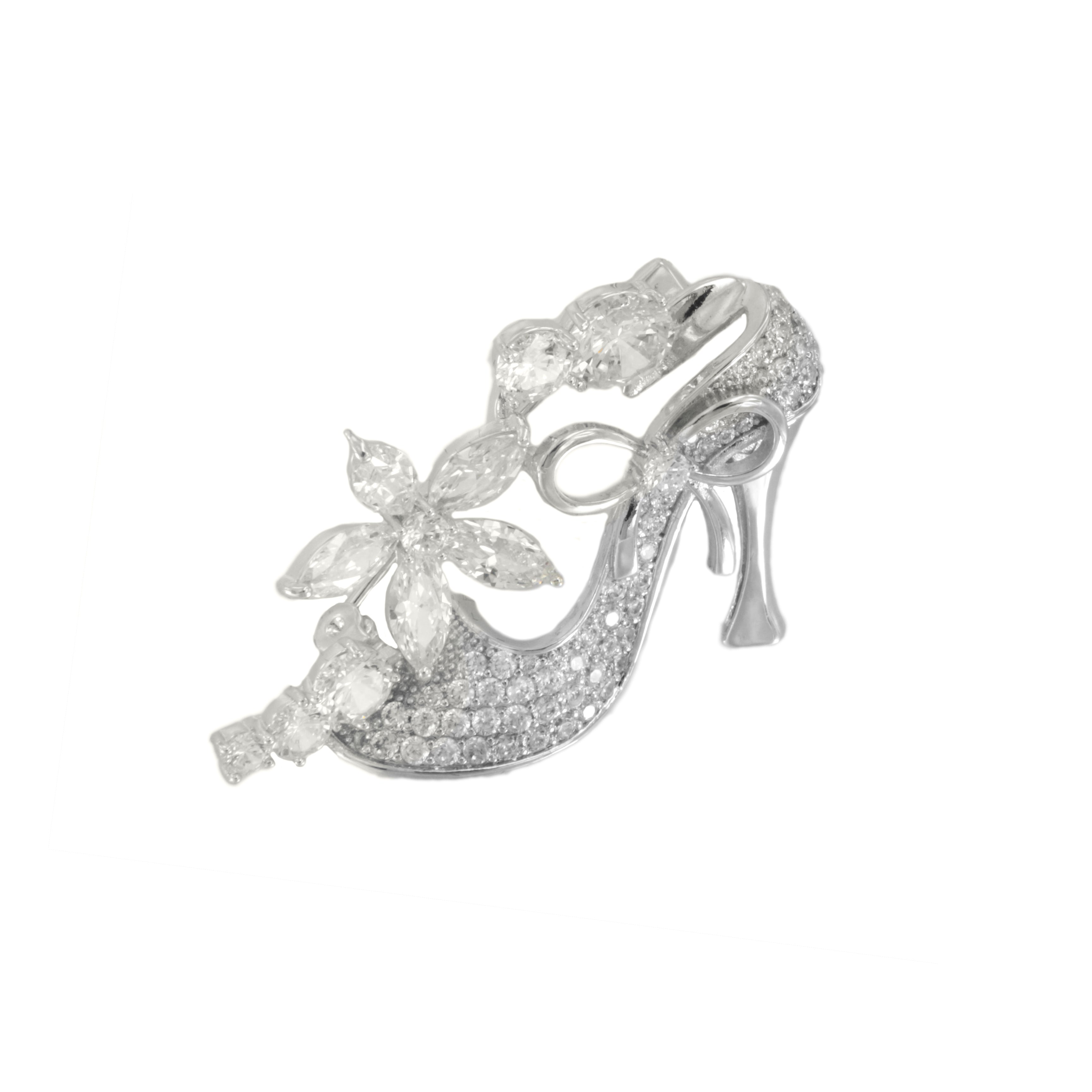 Brosa Classy Shoe cu pietre din zirconiu