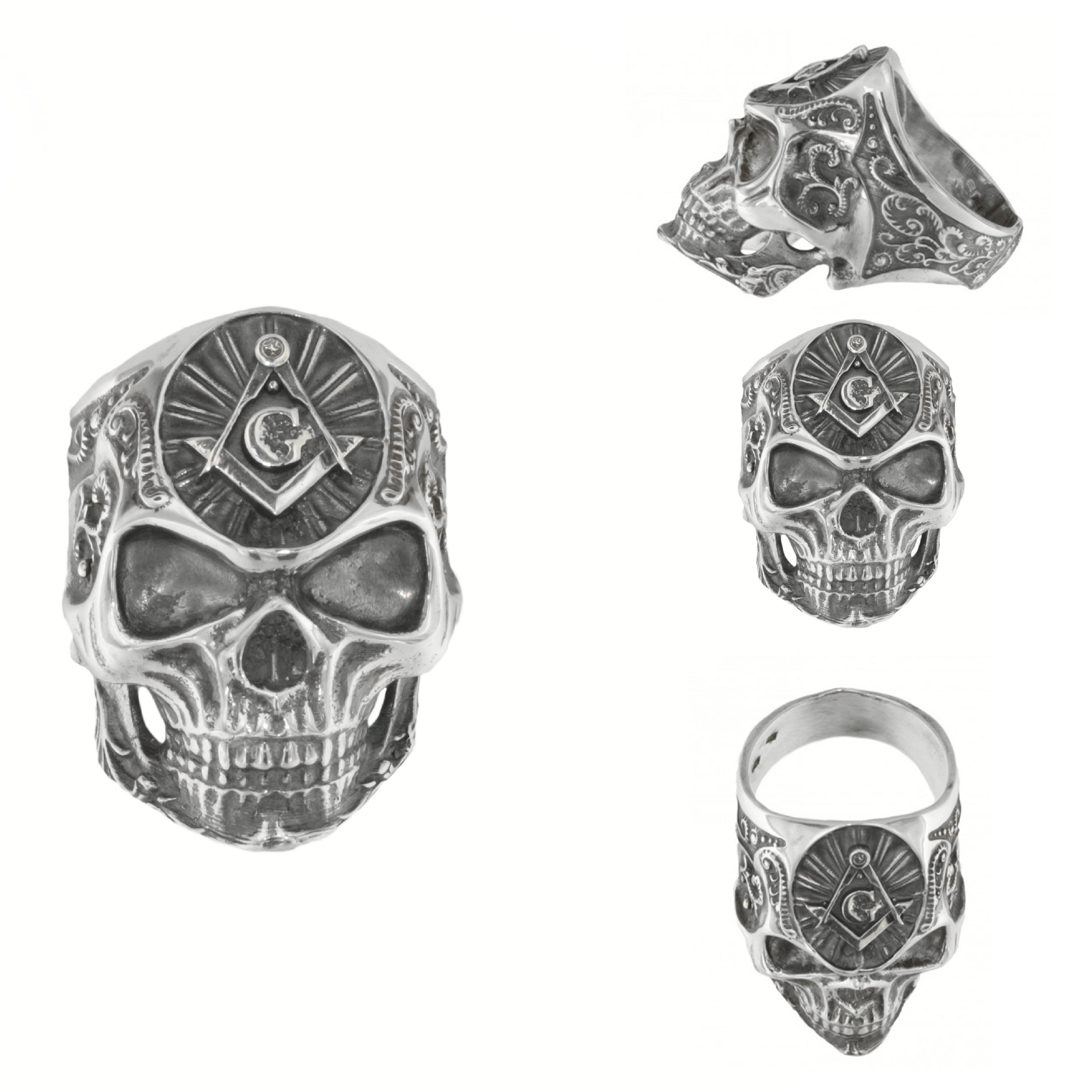 Inel Argint 925 Illuminati Skull