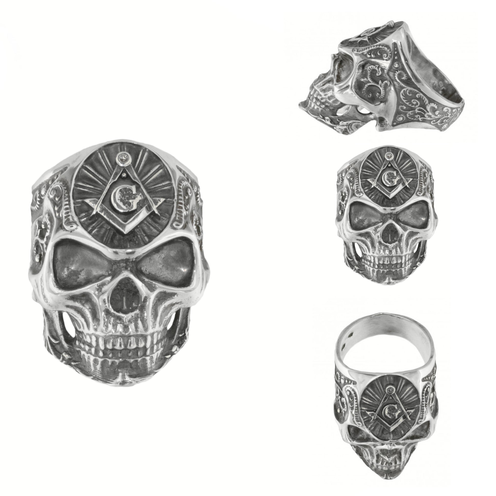 Inel Argint 925 Illuminati Skull
