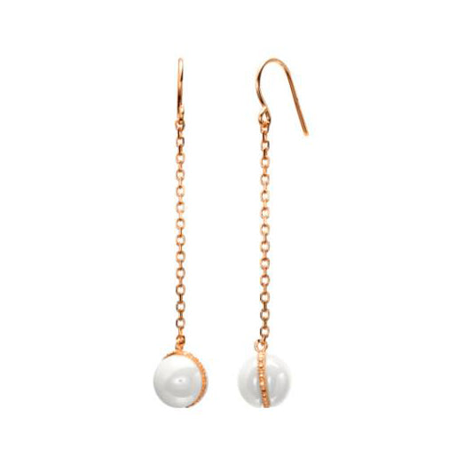 Cercei Colectie Ceramica Argint 925 Placat cu Aur Roz Sfera