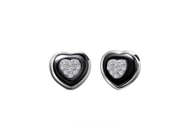Cercei Colectie Ceramica Argint 925 Inimioare Incrustate cu Zirconii