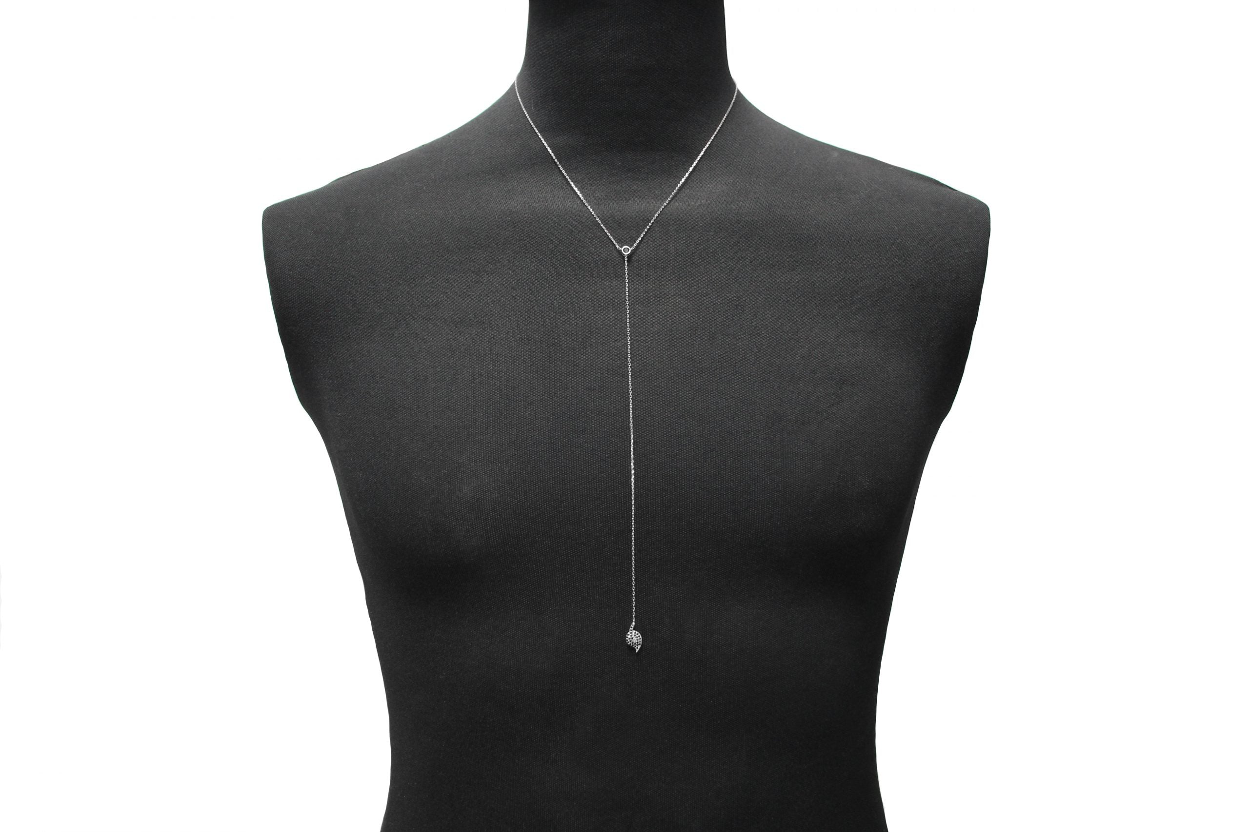 Pandantiv Y Argint 925 Accesorii Frunza Incrustate cu Zirconii Negre
