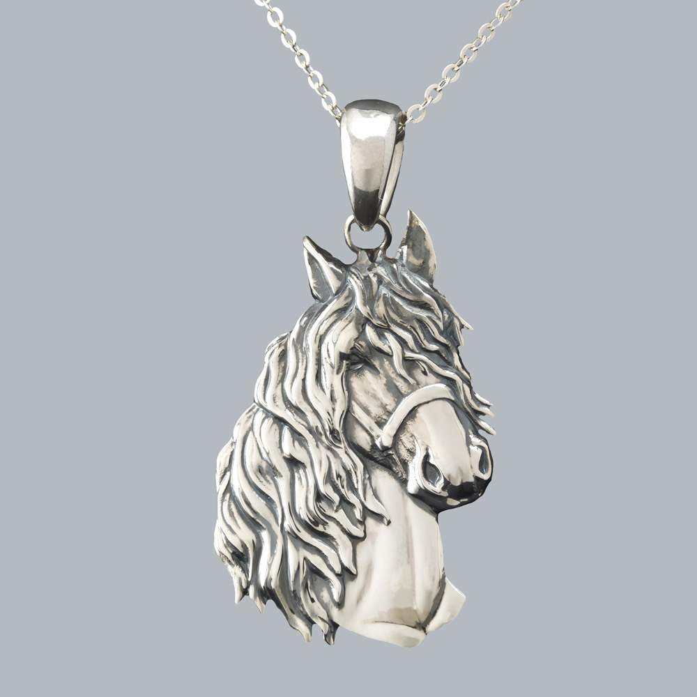 Pandantiv Argint 925 Cal Mare, Patinat