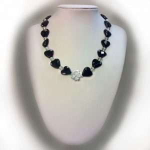 Colier cu pietre onix si cuart rutilat