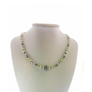 Colier cu pietre labradorite, piatra lunii si onix