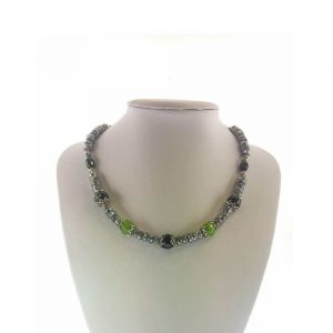 Colier cu pietre onix, jad si labradorit