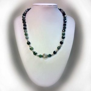 Colier cu pietre jasper rain forest