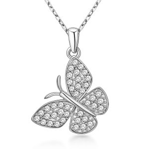 Pandantiv Argint 925 Fluture cu Pietre Zirconiu
