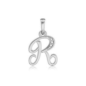 Pandantiv Argint 925 Litera R cu Pietre Zirconiu