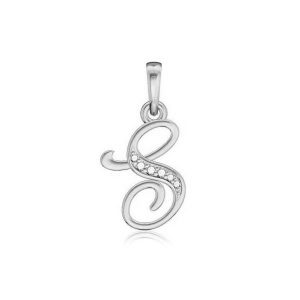 Pandantiv Argint 925 Litera S cu Pietre Zirconiu