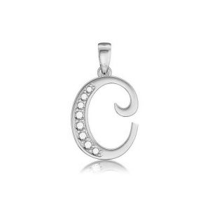Pandantiv Argint 925 Litera C cu Pietre Zirconiu