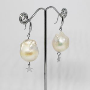 Cercei cu Perle de Cultura cu Stelute Argint 925